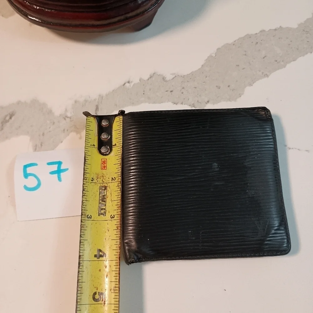 Authentic Louis Vuitton Black Leather Epi Bifold Wallet